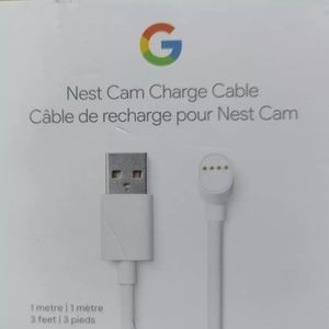 Google Nest Cam Charge Cable. 1 Meter.  Snow.